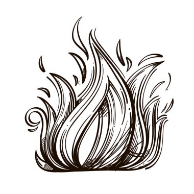 Print on a T-shirt or logo burning bonfire. Black and white vector drawing. vector Print on a T-shirt or logo burning bonfire. Black and white vector drawing. vector