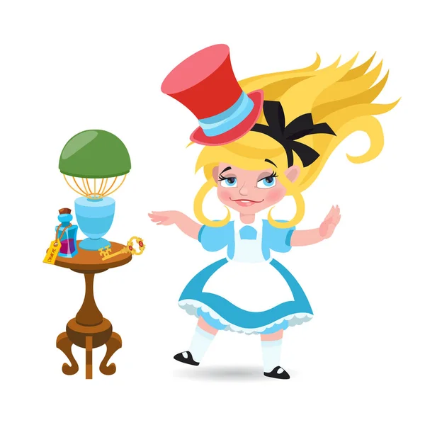 Alice figur aus der sammlung von alice figuren im wunderland. — Stockvektor