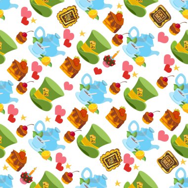 Pattern from the collection of Alice characters in Wonderland. clipart