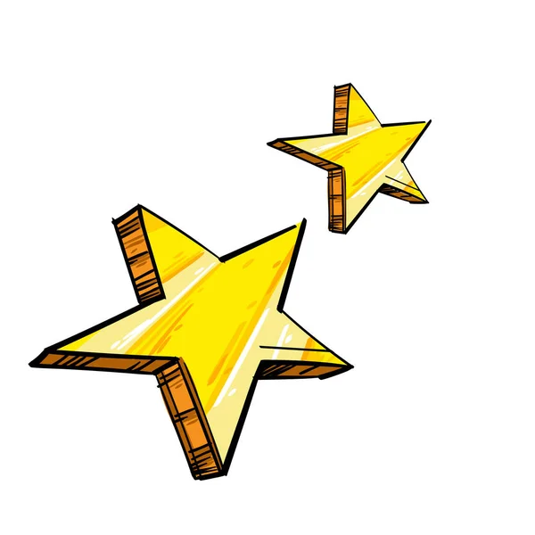 Estrellas. Cometa con cola ardiendo. Un gran cuerpo cósmico incontrolable . — Vector de stock