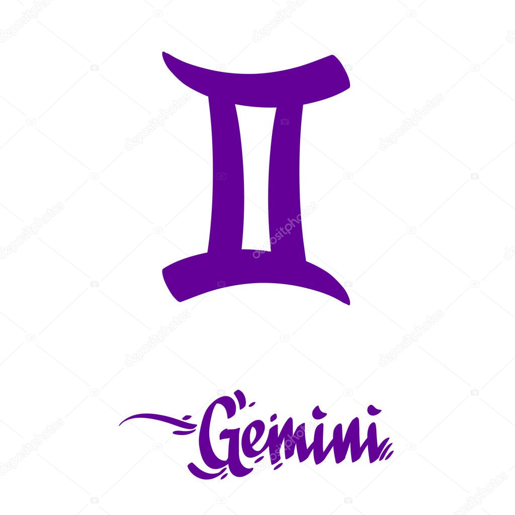 Gemini constellation. Schematic representation of the signs of the zodiac.