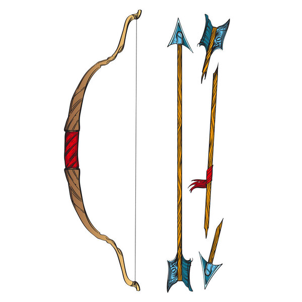 Bow and arrows Fairy Tale Graphic Vector Elements.