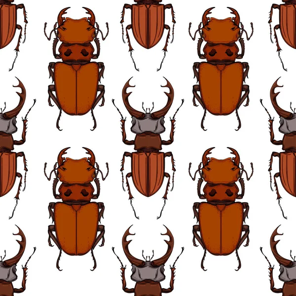 Insect pattern color collection, line art, vector. — Stock Vector