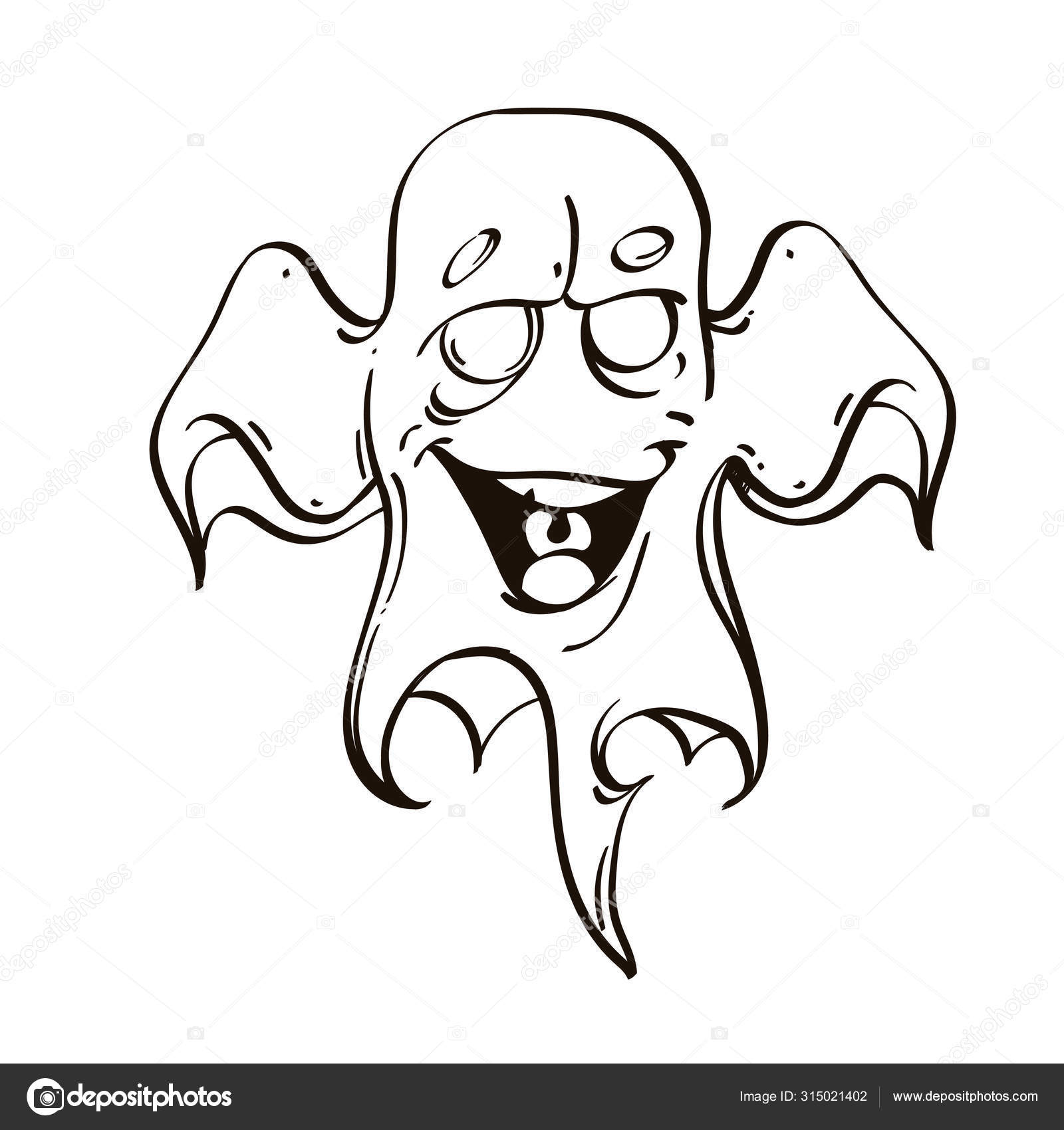 Desenho de fantasma de halloween dos desenhos animados