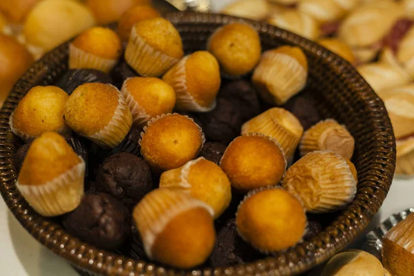 Ontbijt Maaltijd Vanille Chocolade Muffins — Stockfoto