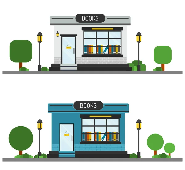 Pequeño Icono Vector Street Books Store — Vector de stock