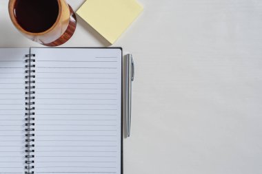 Defter, kağıt Not, suyu Üstten Görünüm