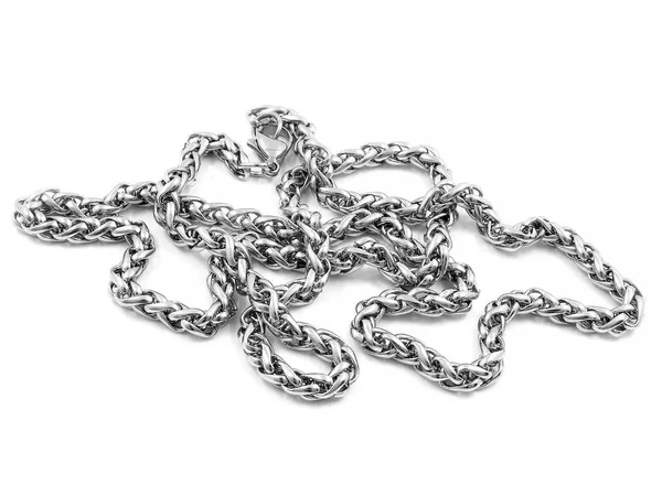 珠宝连锁店 项链不锈钢 一个背景色 — 图库照片