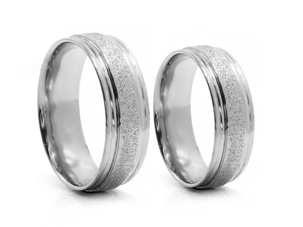 Wedding Rings Stainless Steel One Background Color — Stock Photo, Image