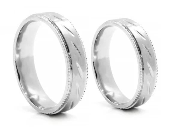 Wedding Rings Stainless Steel One Background Color — Stock Photo, Image