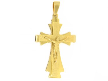 Kolye takı - çapraz - paslanmaz çelik - bir renk arka plan