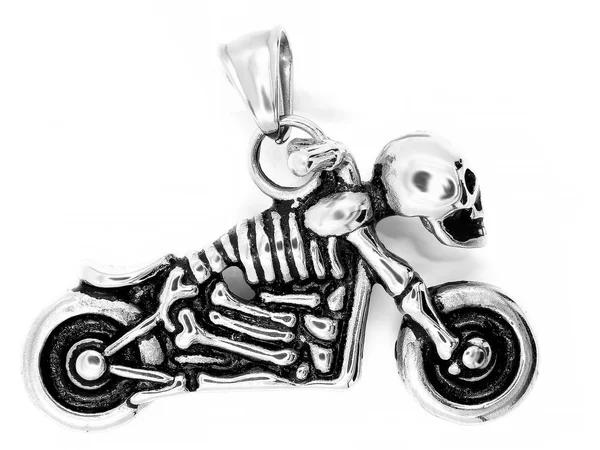 宝石のペンダント バイク ステンレス鋼 つの背景色 — ストック写真