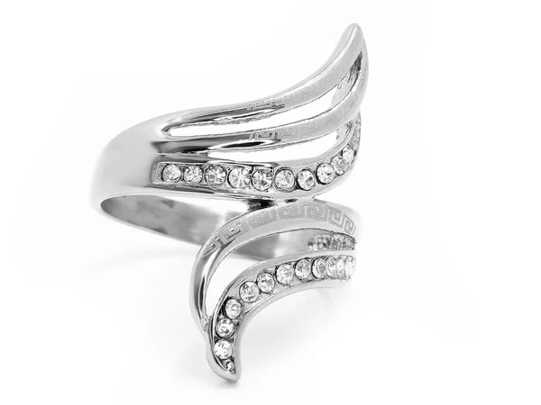 Smycken Ring Materialet Rostfritt Stål Bakgrund Colo — Stockfoto