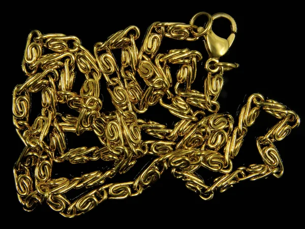 Αλυσίδα Κοσμήματα Από Ανοξείδωτο Χάλυβα Ένα Φόντο Χρώμα — Φωτογραφία Αρχείου