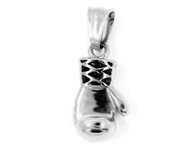 Kolye Takı boks eldivenleri. Paslanmaz çelik. Bir arka plan rengi