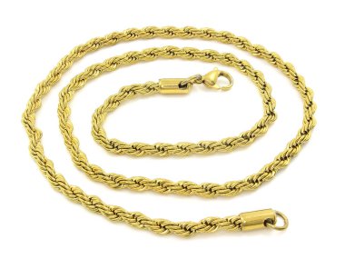 Mücevher altın zincir. Paslanmaz çelik. 