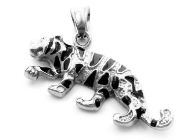 Takı canavar kolye. Puma, panter, kaplan, kedi. Paslanmaz çelik.