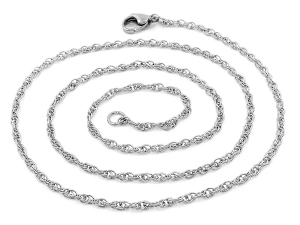 Jewelry chain. Neck decoration. Stainless steel. — Stock Photo, Image