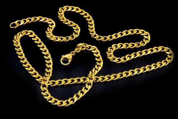 Jewelry Gold Chain. Stainless steel. — Stock Photo, Image