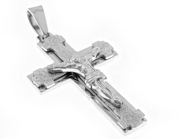 Jewel Pendant. Necklace cross. Stainless steel. — Stock Photo, Image