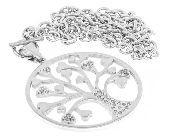 Jewel Necklace. Pendant Tree of Life. Stainless steel. — Stock Photo, Image