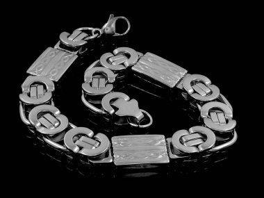 Mücevher gümüş bilezik. Paslanmaz çelik