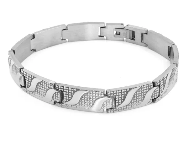 Schmuck Silberarmband. rostfreier Stahl — Stockfoto