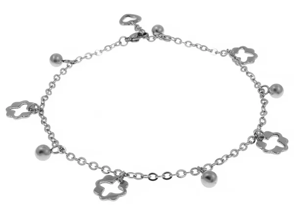 Jewelry silver bracelet. Stainless steel — Stock Photo, Image