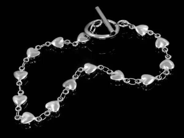 Bracelet en argent bijoux. Acier inoxydable — Photo