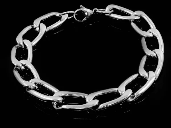 Pulsera de plata. Acero inoxidable — Foto de Stock