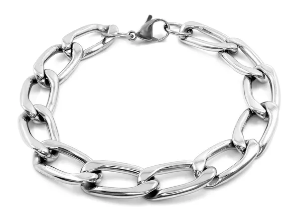 Schmuck Silberarmband. rostfreier Stahl — Stockfoto