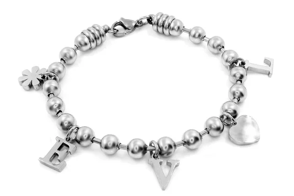 Pulsera de plata. Acero inoxidable — Foto de Stock