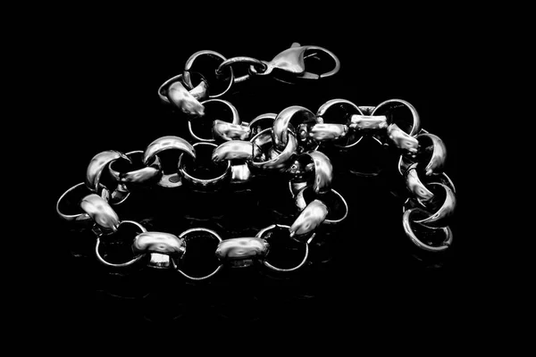 Pulsera de plata. Acero inoxidable — Foto de Stock