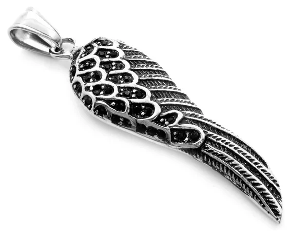 Pendentif joyau. Angel Wing. En acier inoxydable. Une couleur — Photo