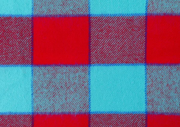 Texture of knitted turquoise with red fabric close up. Wool knit — Stock Photo, Image