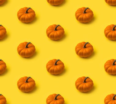 Sonbahar pürüzsüz desen. Sarı arkaplanda balkabakları