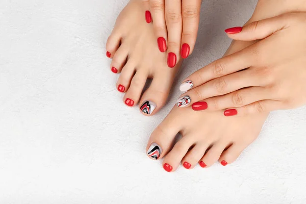 Manikür, pedikür güzellik salonu konsepti.