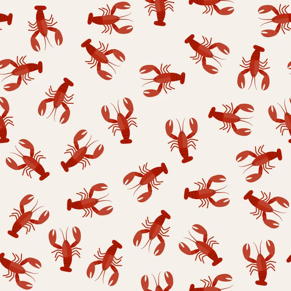 Lobster seamless pattern. — Stock Vector