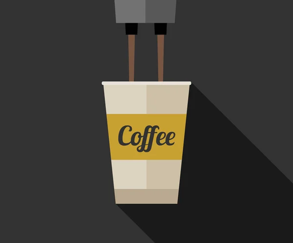Cafetière avec tasse en papier — Image vectorielle