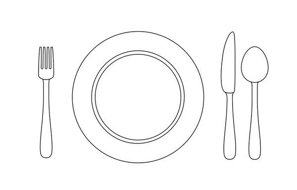 Utensil linie ilustrare — Vector de stoc