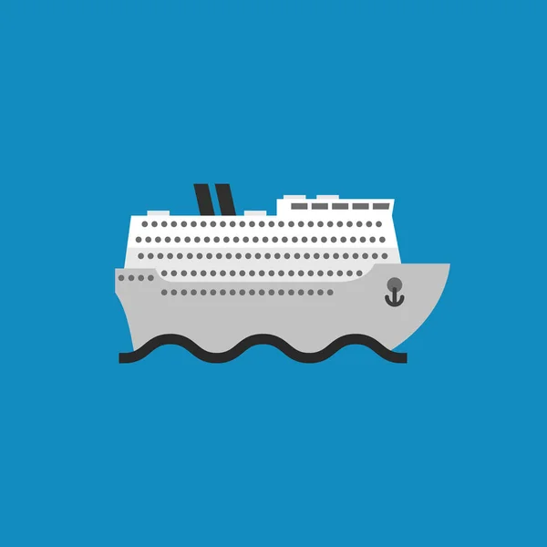 Fartyget ikonen i platt stil — Stock vektor