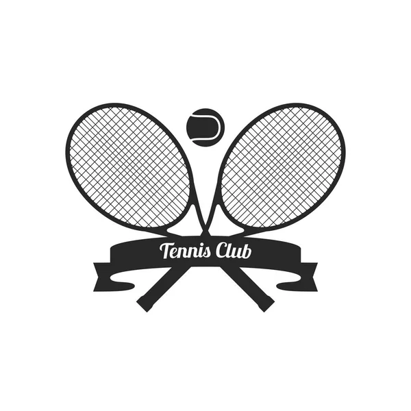 Raquetas de tenis con pelota — Vector de stock