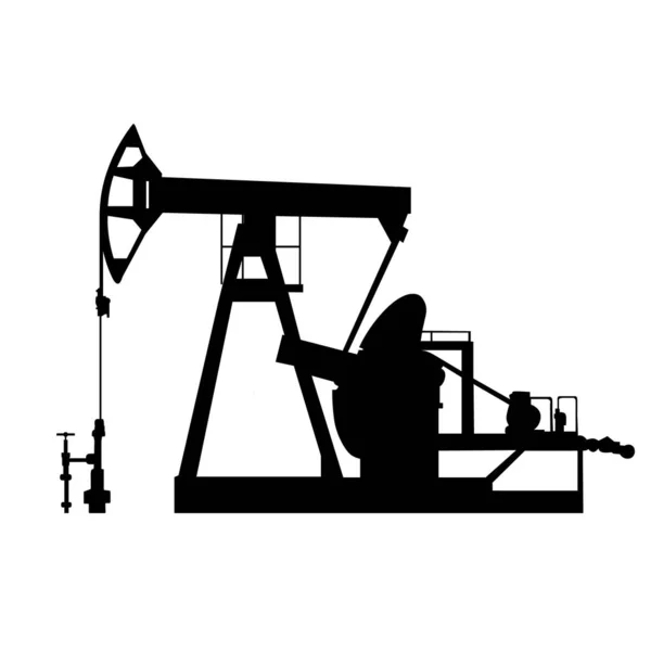 Silueta Bomba Aceite Negra Aislada Sobre Fondo Blanco — Archivo Imágenes Vectoriales