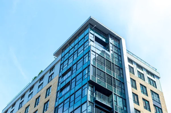 Modernt Lägenhetshotell Byggnader Med Stora Fönster Montreal Downtown Kanada — Stockfoto