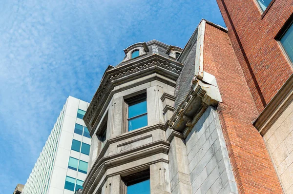 Antiguo Edificio Histórico Con Grandes Ventanales Centro Montreal Canadá — Foto de Stock