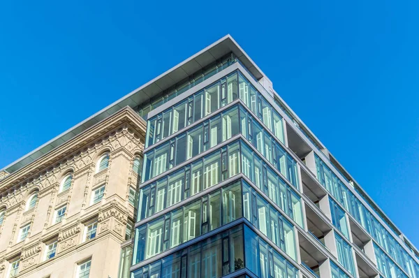 Edificios Condominios Modernos Con Enormes Ventanas Montreal Centro Canadá — Foto de Stock