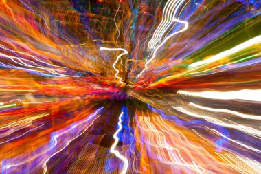 Renkli Fuar ışıklar etkisi. Işık boyama