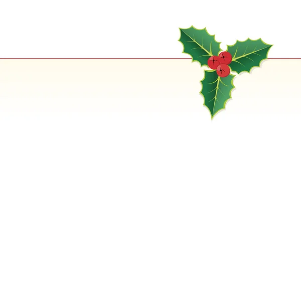 Marco Navidad Holly Con Espacio Blanco Para Contenido — Vector de stock