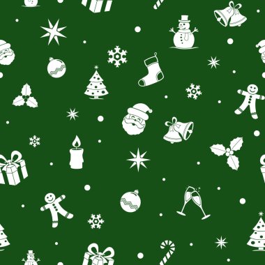 Noel sorunsuz arka plan. Düz renkler. Karikatür tarzı tasarım. Vektör çizim tüm öğeleri sıralanmış ve kolay olmak için katmanlar halinde gruplandırılmış