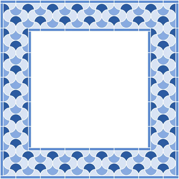 蓝色阿拉伯框架 — 图库矢量图片